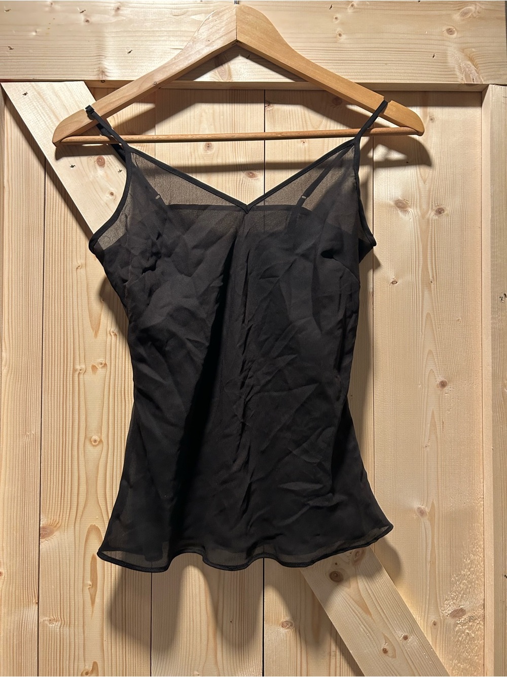 Black Sheer Mesh Cami Top - Unbranded